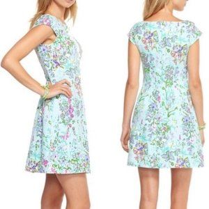 Lilly Pulitzer Brielle Dress in Pool Blue Southern Charm (Medium)